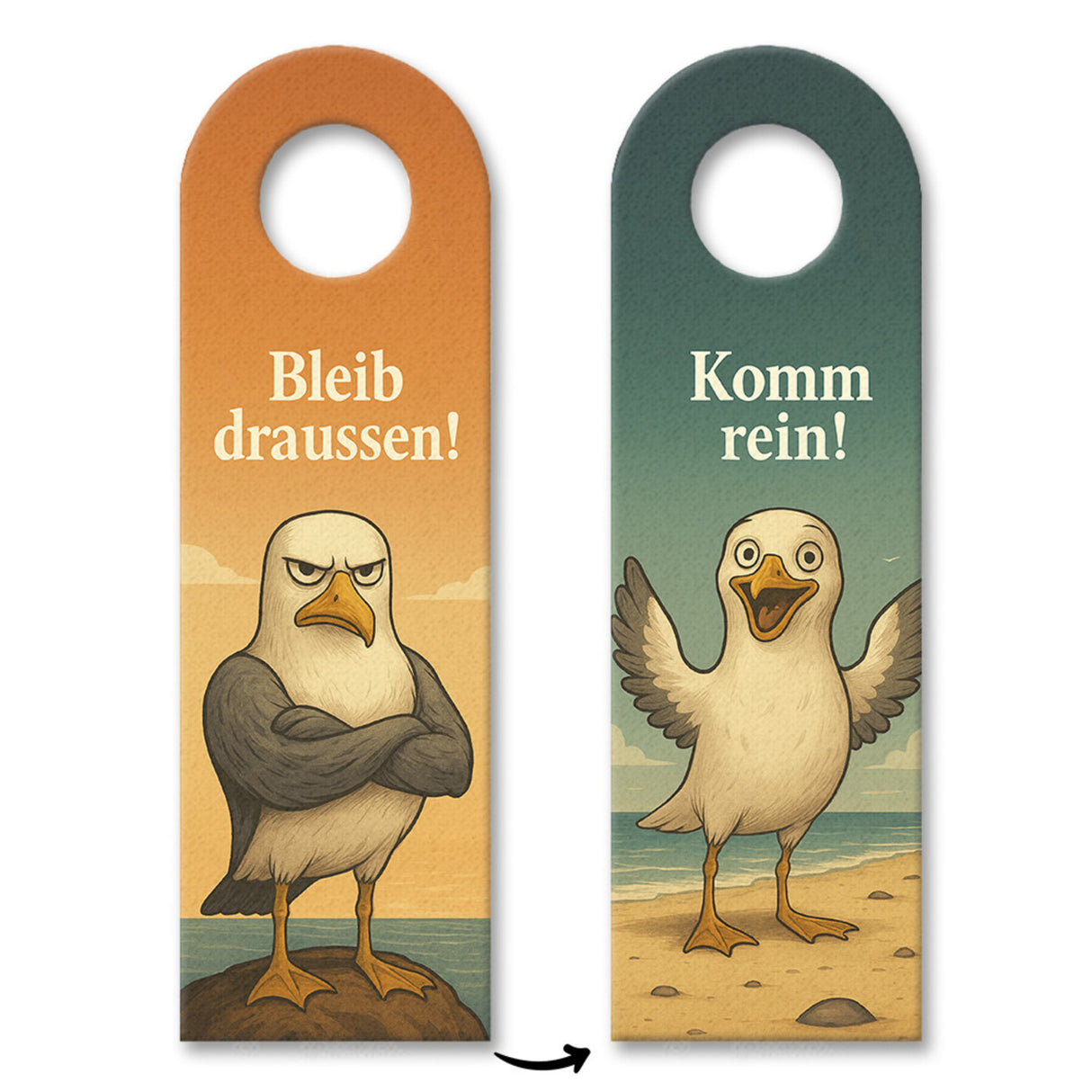 Möwe Komm rein Bleib draußen Türhänger Maritim