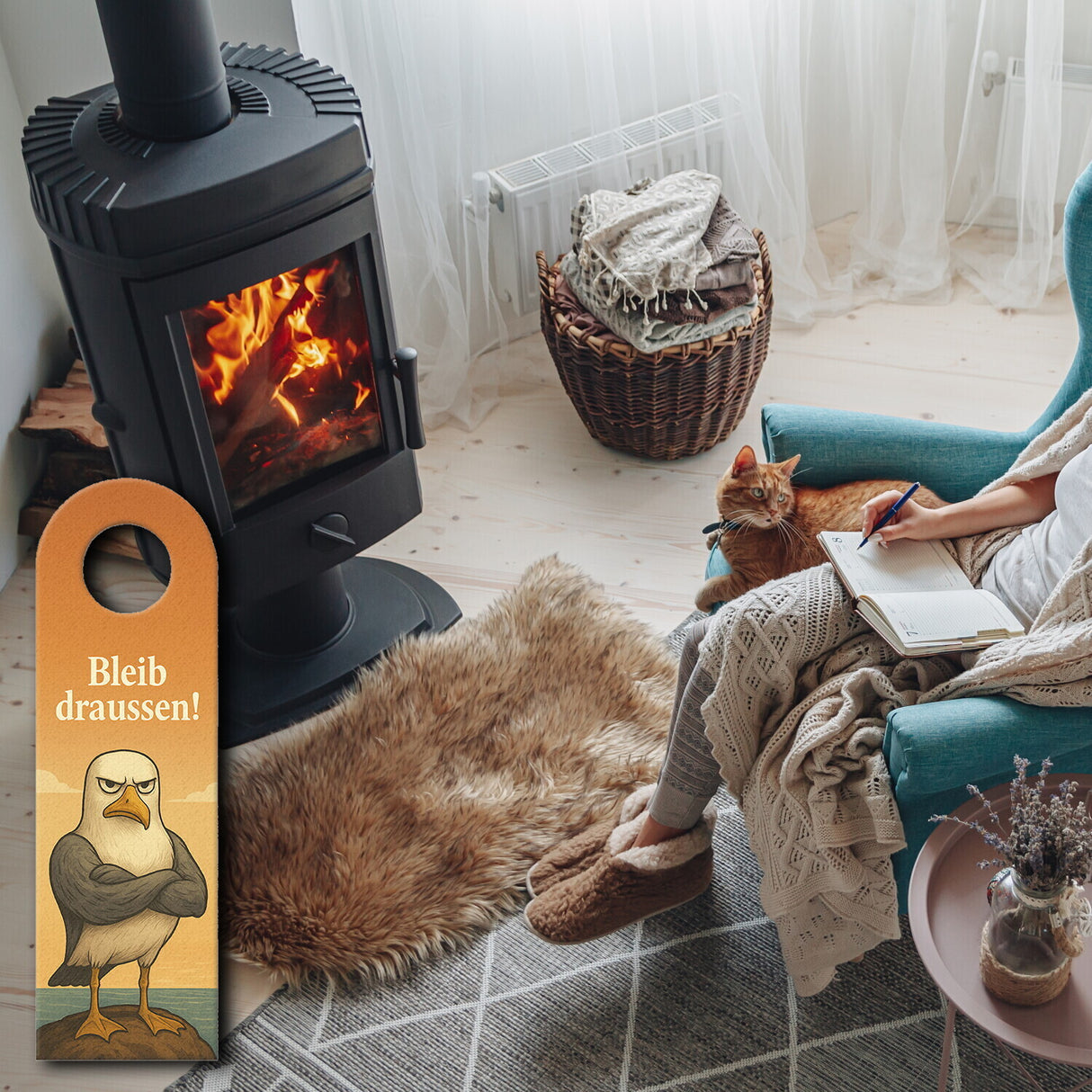 Möwe Komm rein Bleib draußen Türhänger Maritim