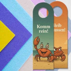 Krebs Komm rein Bleib draußen Türhänger Maritim