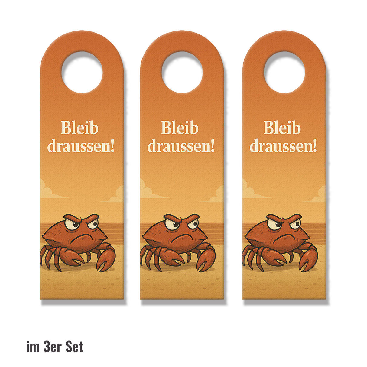 Krebs Komm rein Bleib draußen Türhänger Maritim