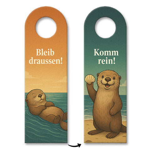 Seeotter Komm rein Bleib draußen Türhänger Maritim