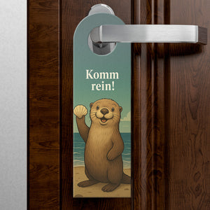 Seeotter Komm rein Bleib draußen Türhänger Maritim