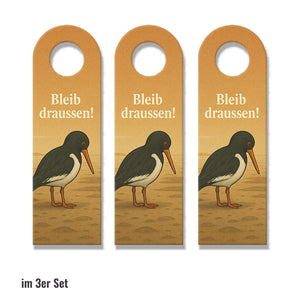 Austernfischer Komm rein Bleib draußen Türhänger Maritim