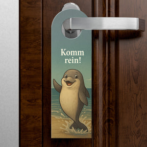 Delphin Komm rein Bleib draußen Türhänger Maritim