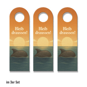 Delphin Komm rein Bleib draußen Türhänger Maritim