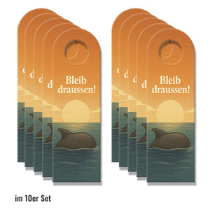 Delphin Komm rein Bleib draußen Türhänger Maritim