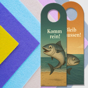 Hering Komm rein Bleib draußen Türhänger Maritim