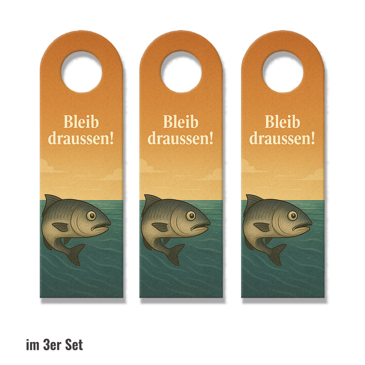 Hering Komm rein Bleib draußen Türhänger Maritim