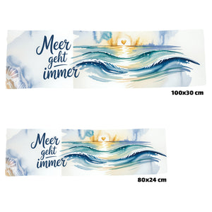 Maritimes Wellenmotiv Eishandtuch - Meer geht immer