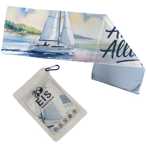 Maritimes Segelboot Eishandtuch - Ahoi, Alltag!