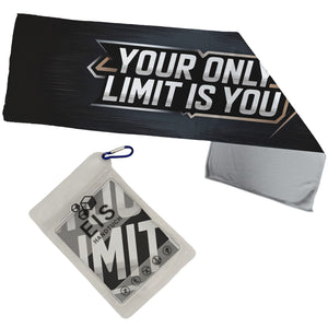 Fitness Eishandtuch mit Motivationsspruch - Your only limit is you