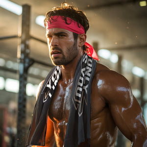 Fitness Eishandtuch mit Motivationsspruch - Your only limit is you