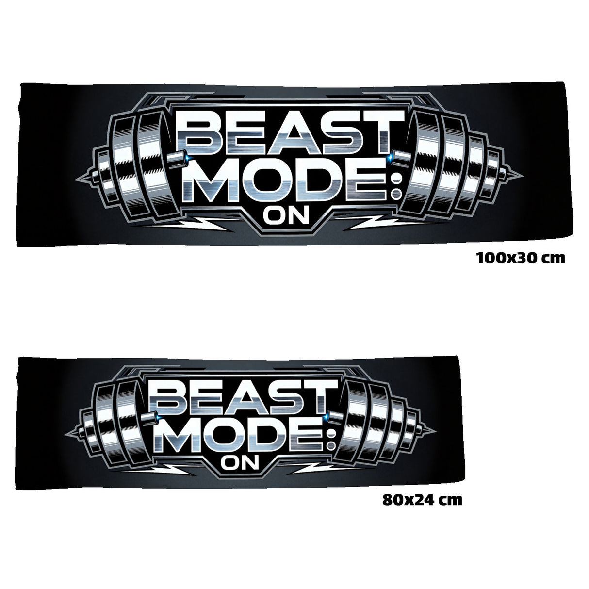 Fitness Eishandtuch mit Langhantel - Beast mode: ON