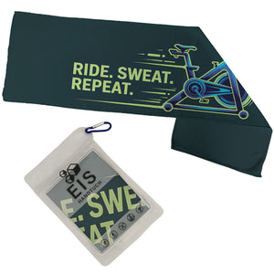 Fitness Eishandtuch mit Speedbike - Ride. Sweat. Repeat.