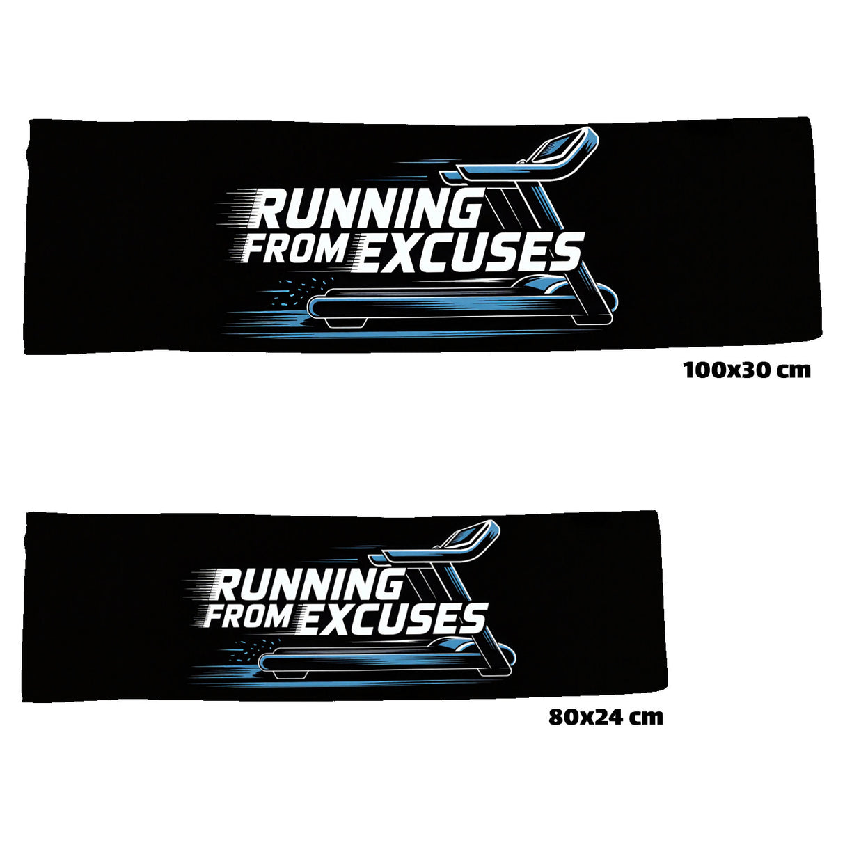 Fitness Eishandtuch mit Laufband - Running from excuses