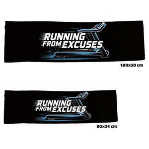 Fitness Eishandtuch mit Laufband - Running from excuses