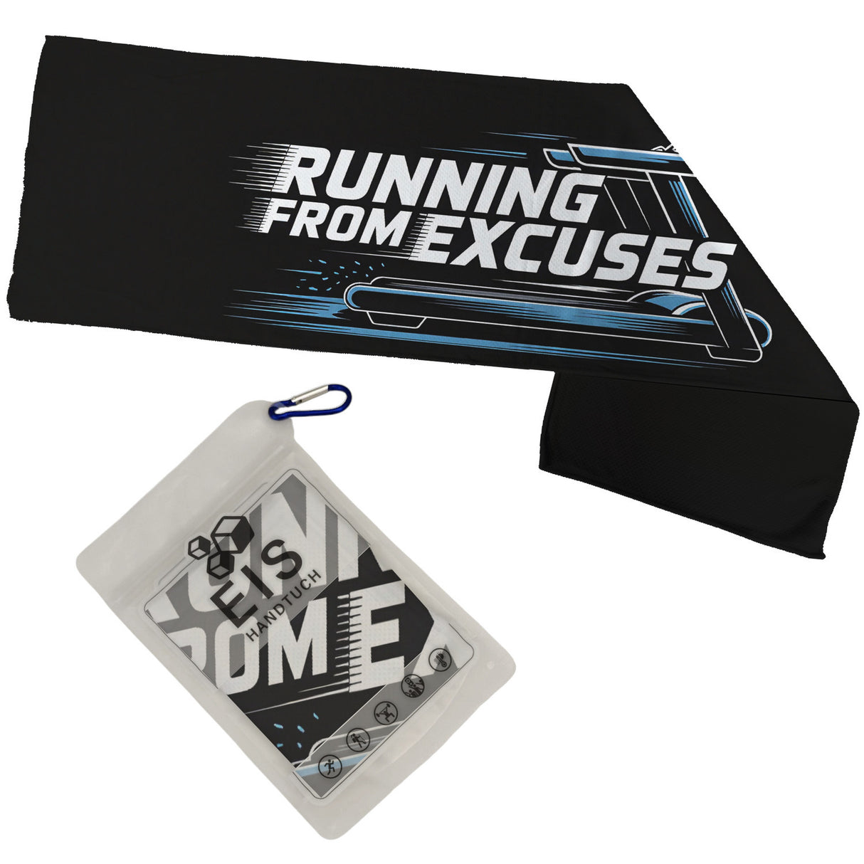 Fitness Eishandtuch mit Laufband - Running from excuses