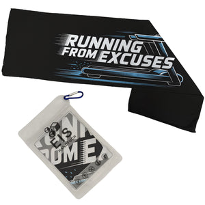 Fitness Eishandtuch mit Laufband - Running from excuses