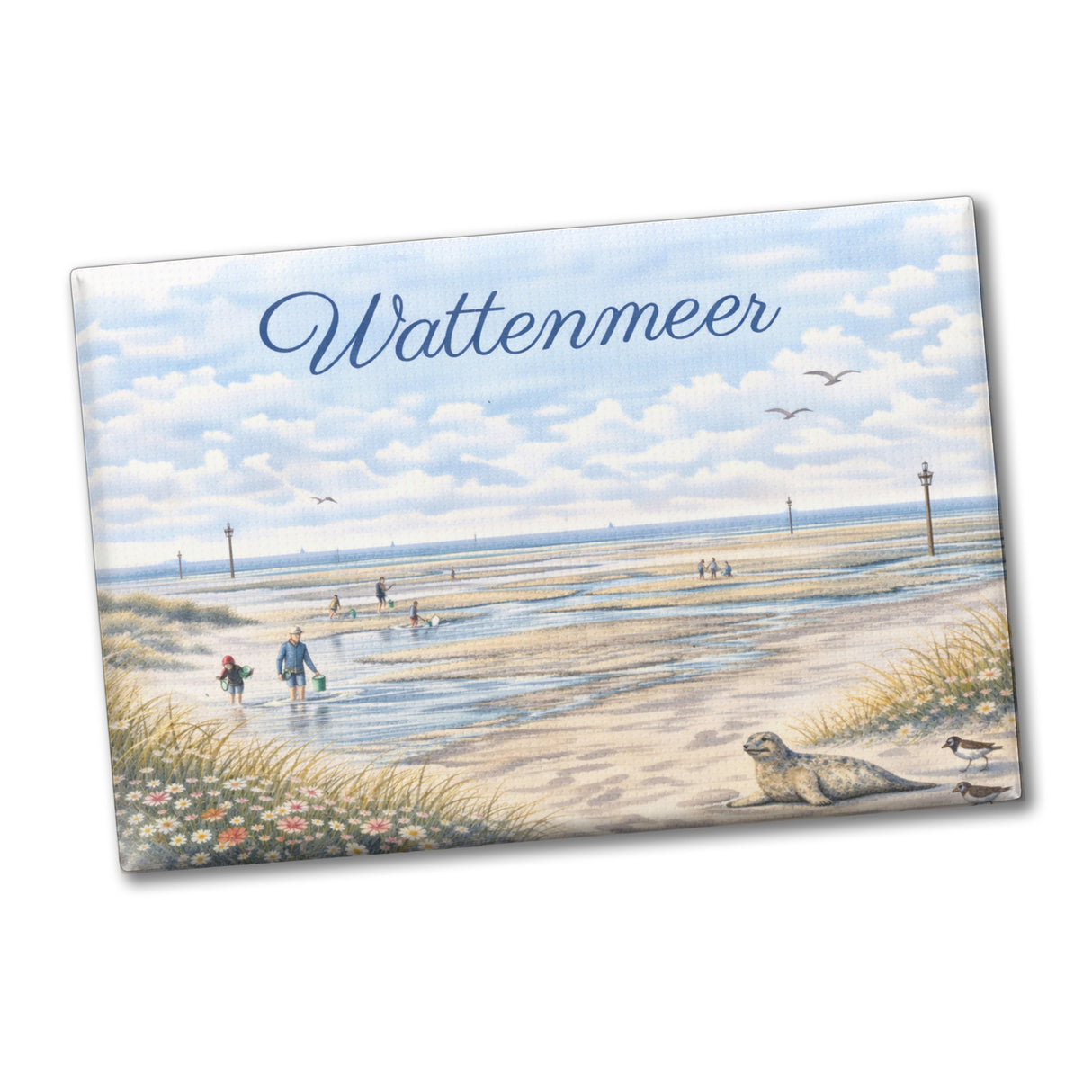 Wattenmeer Möwen Küstenszenario Souvenir Souvenir Magnet