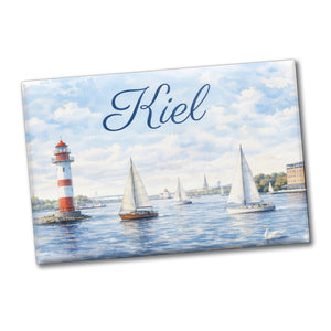 Leuchtturm Kiel Souvenir Souvenir Magnet mit Segelbooten