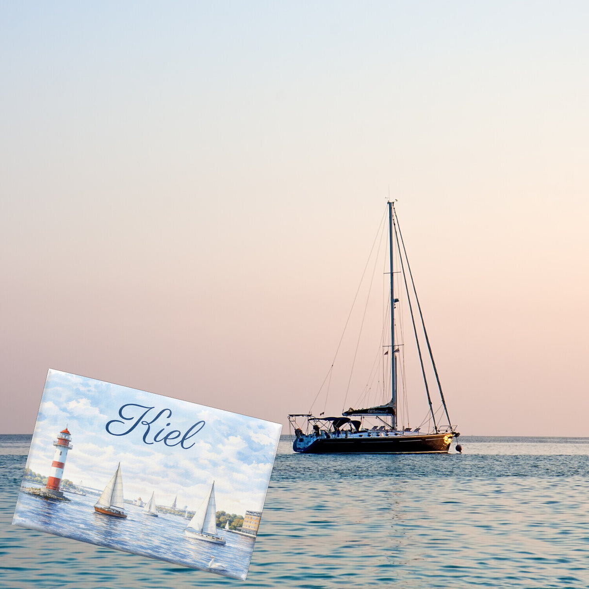 Leuchtturm Kiel Souvenir Souvenir Magnet mit Segelbooten