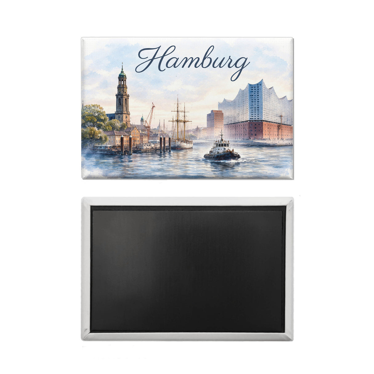 Hamburg Skyline Souvenir Magnet Souvenir Elbphilharmonie Ansicht