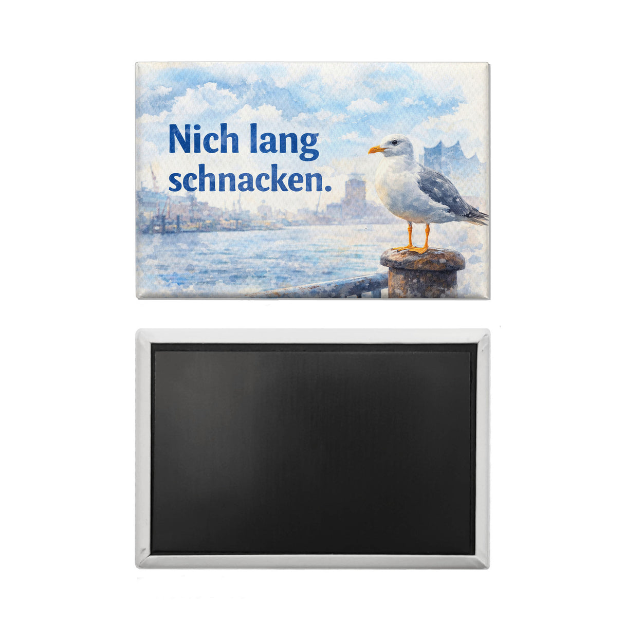 Nich lang schmacken Hafenszene Souvenir Souvenir Magnet