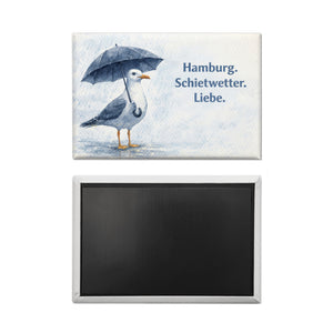 Möwe Hamburg Schietwetter Souvenir Magnet Norddeutschland