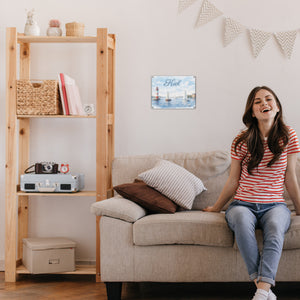 Leuchtturm Kiel Metallschild in 15x20 cm mit Segelbooten