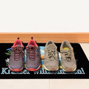 Steinbock Fußmatte in 35x50 cm ohne Rand mit Spruch: Kraxler willkommen!