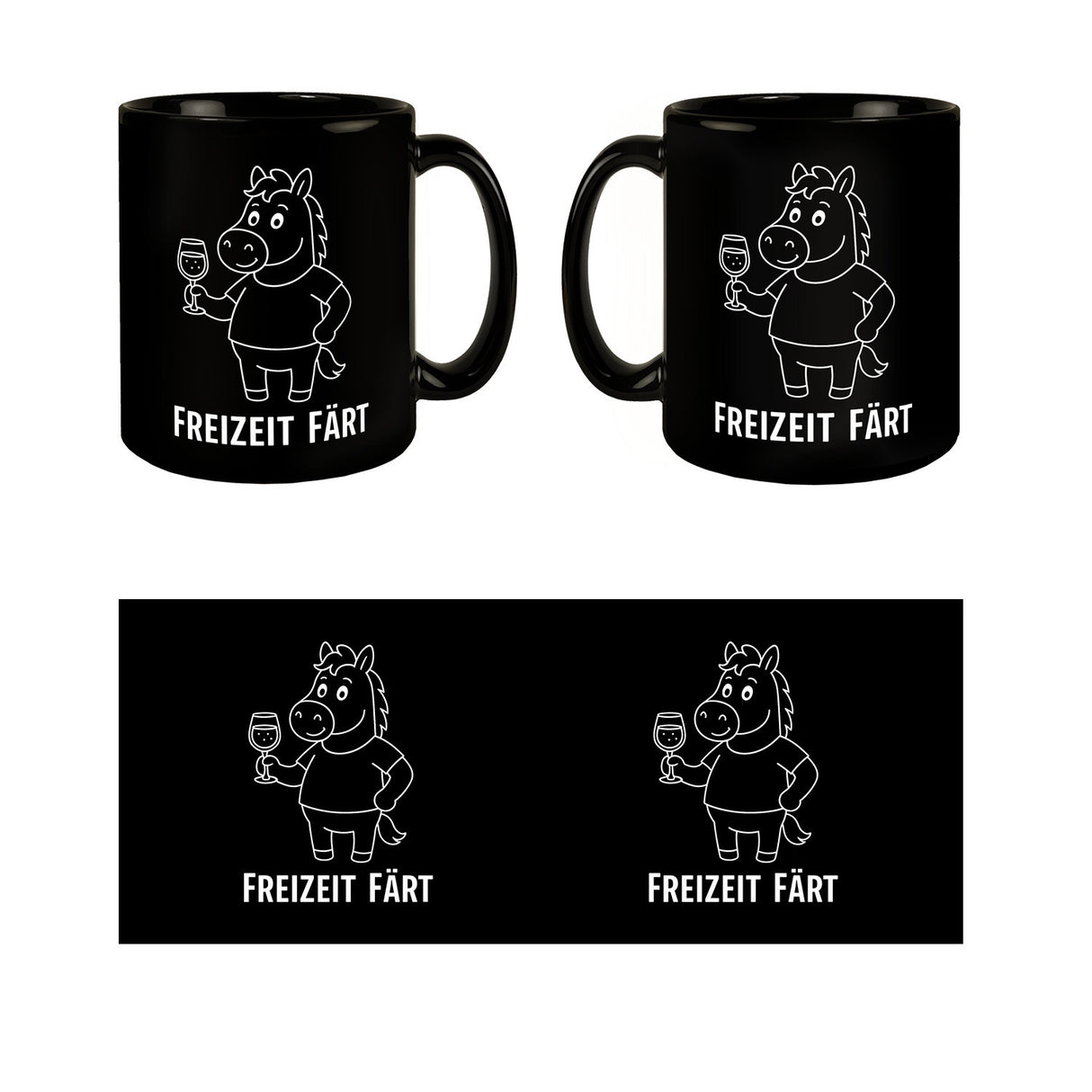 Pferd mit Wein Freizeit Färt Kaffeebecher