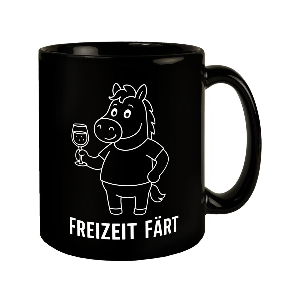 Pferd mit Wein Freizeit Färt Kaffeebecher