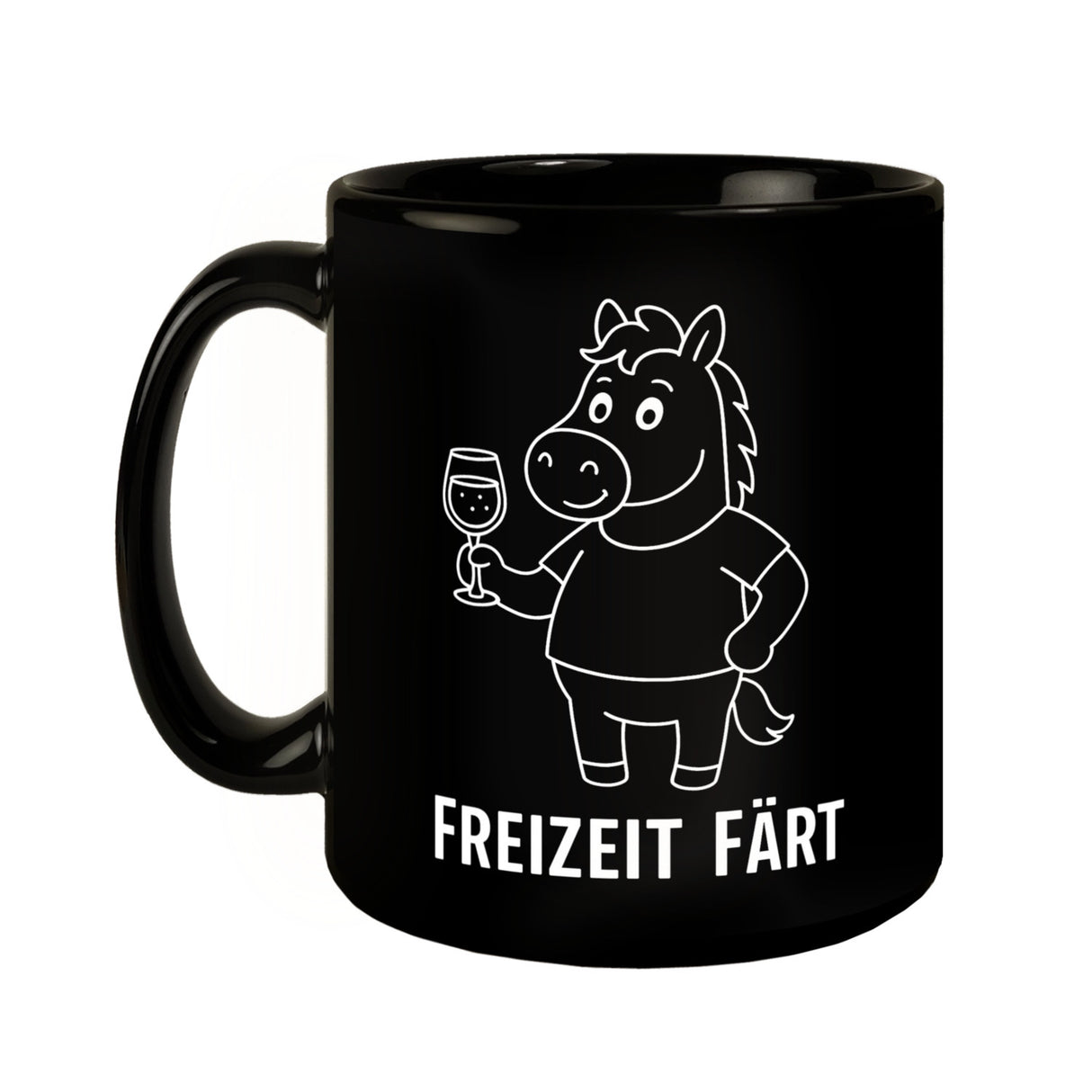 Pferd mit Wein Freizeit Färt Kaffeebecher