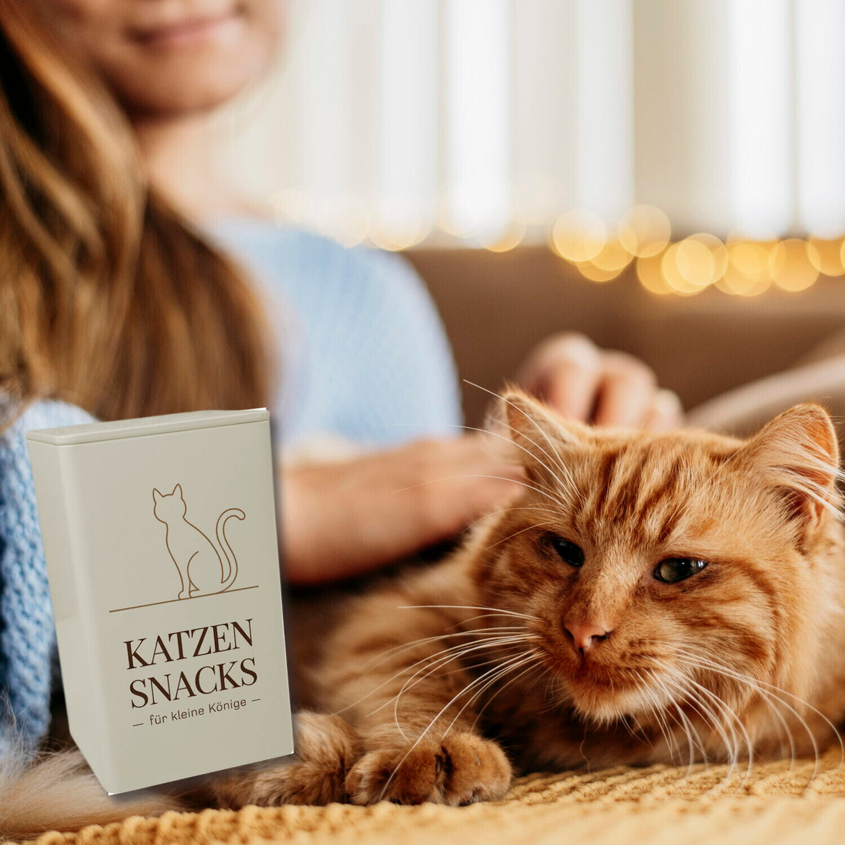Katzensnacks Für kleine Könige Leckerli Dose 900ml Katzensilhouette