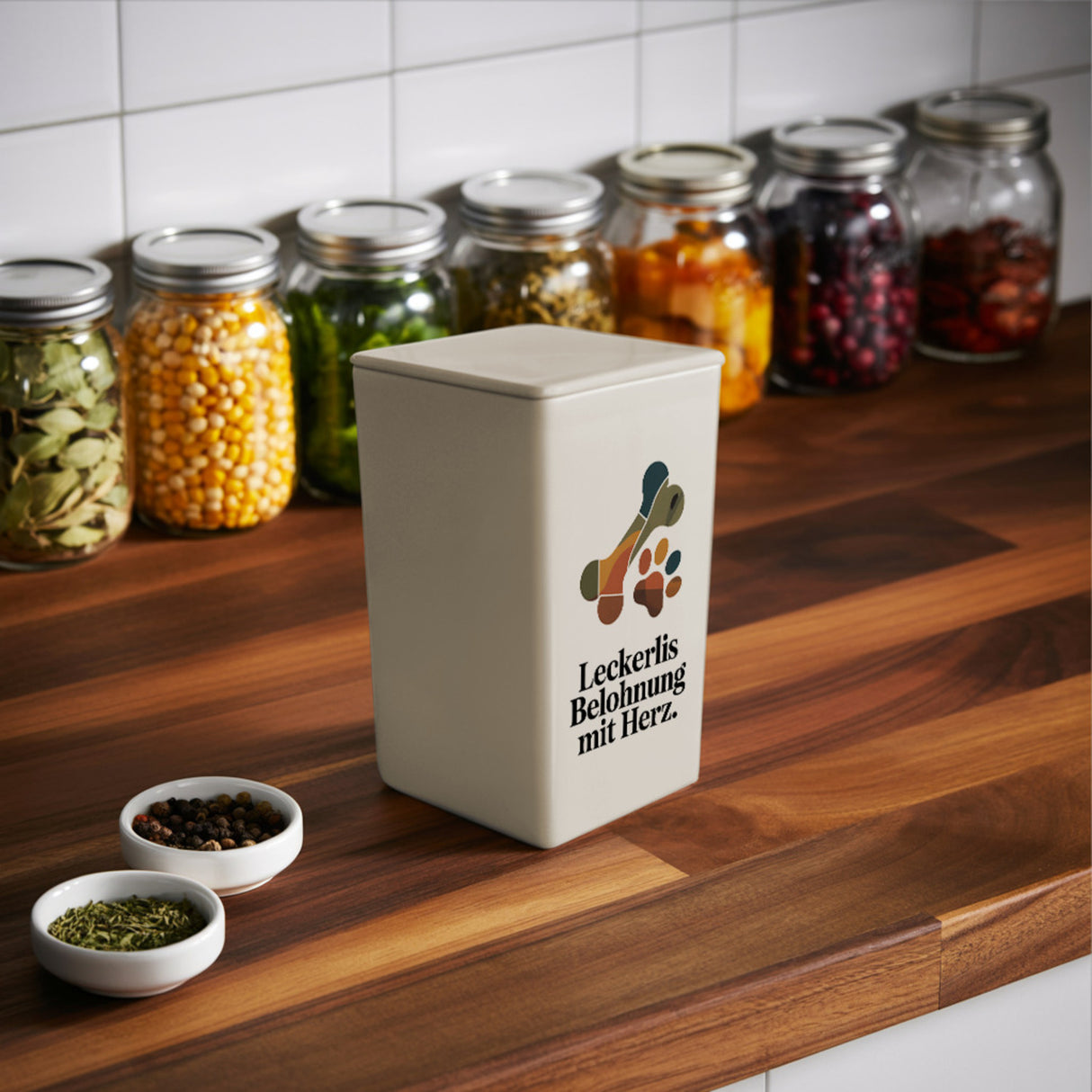 Pfote Dose 900ml für Leckerlis und Hundeknochen