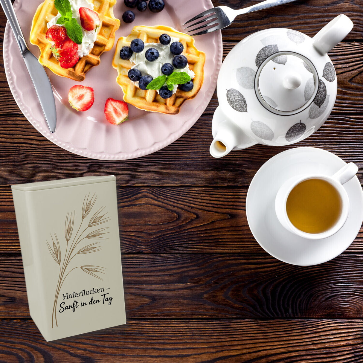 Hafer Linie Illustration Dose 900ml Haferflocken Frühstück