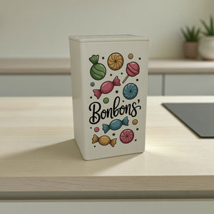 Bunte Bonbons und Lutscher Dose 900ml Süßigkeitenaufbewahrung