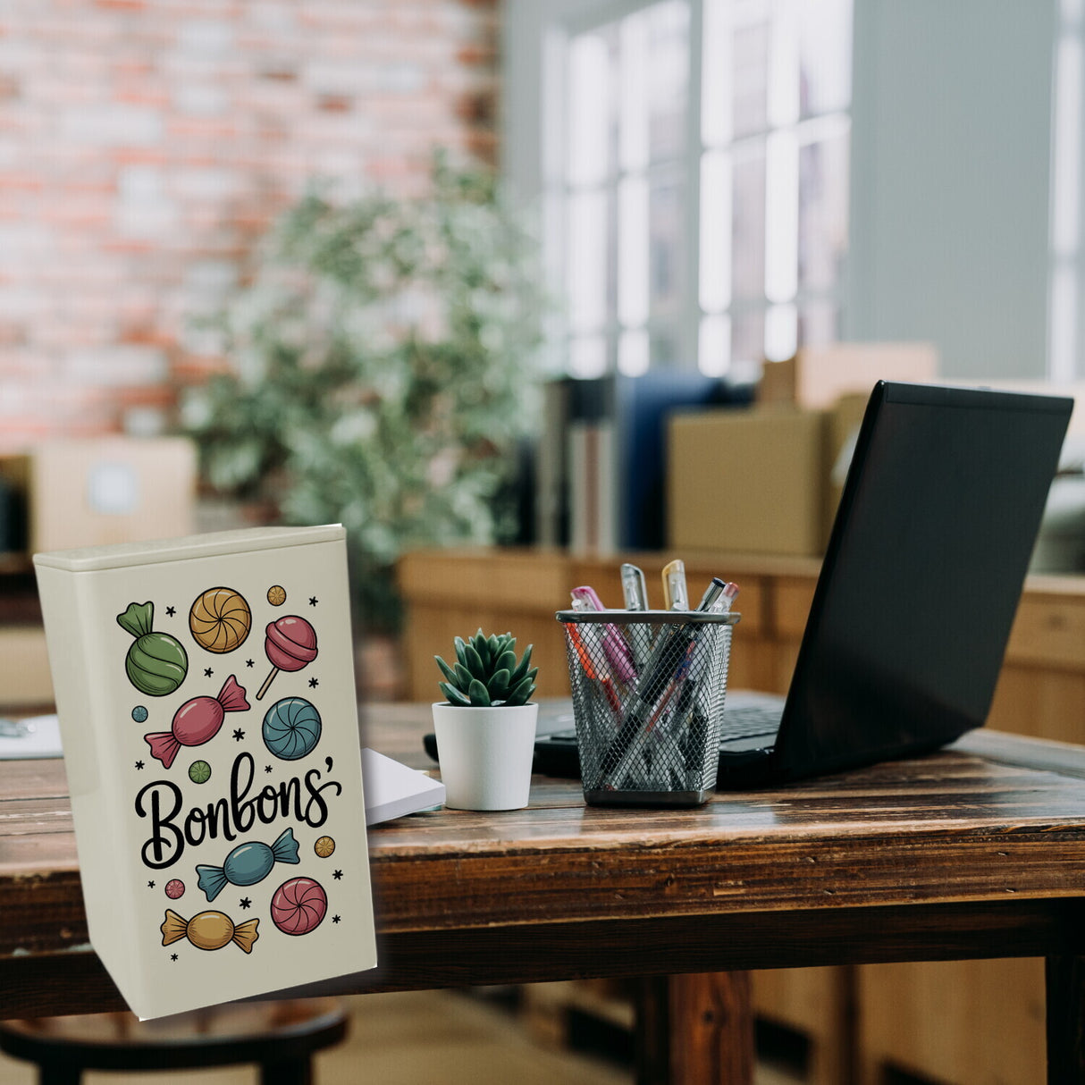 Bunte Bonbons und Lutscher Dose 900ml Süßigkeitenaufbewahrung