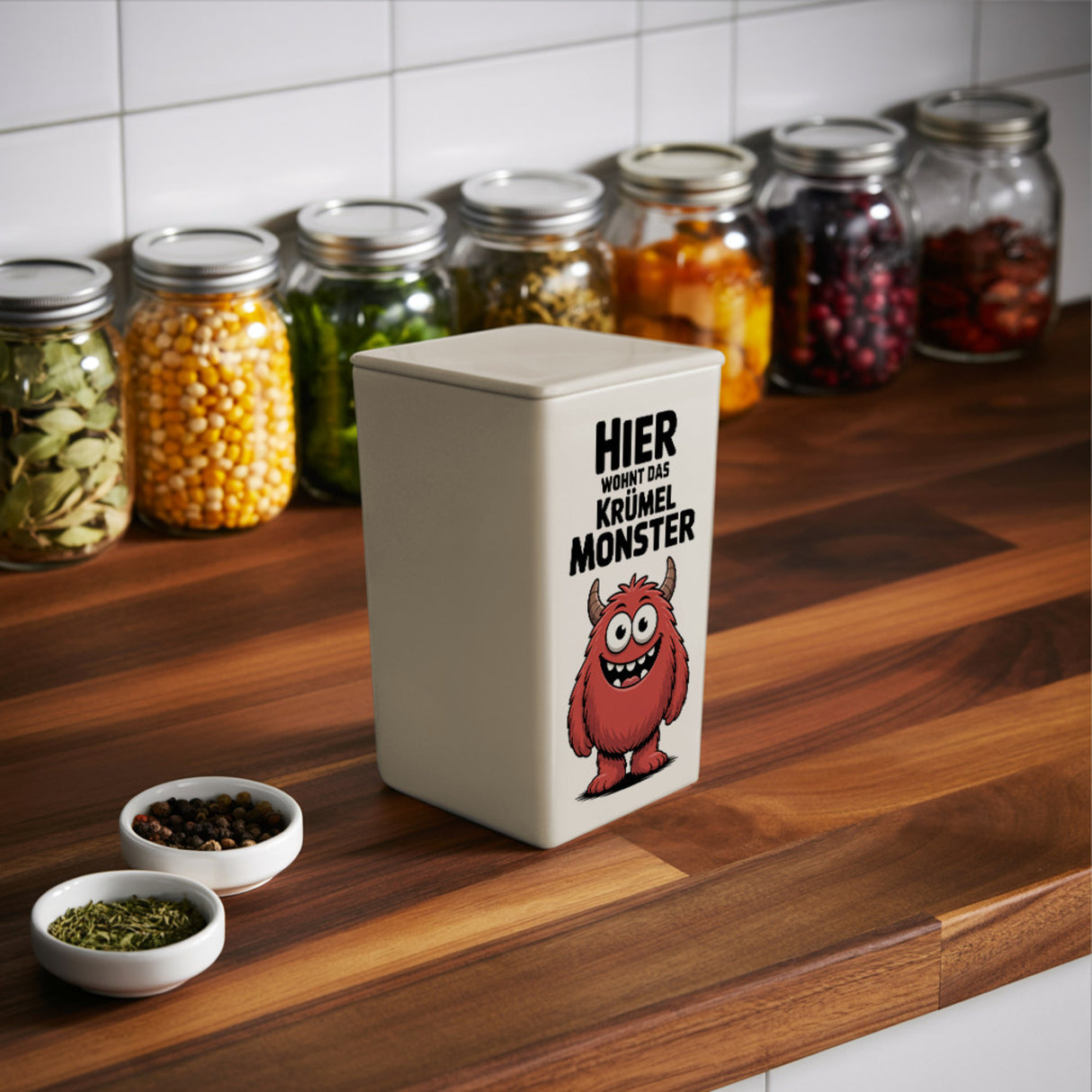 Rotes pelziges Monster - Hier wohnt das Krümelmonster Dose 900ml