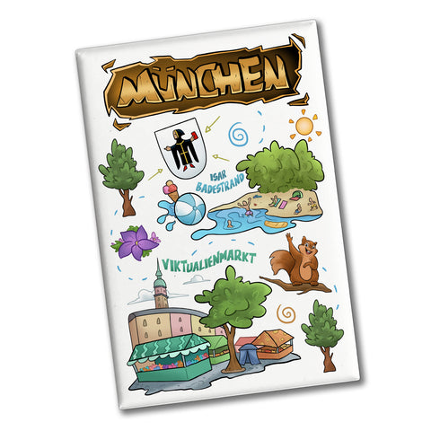 München Pop Art Souvenir Souvenir Magnet - Viktualienmarkt