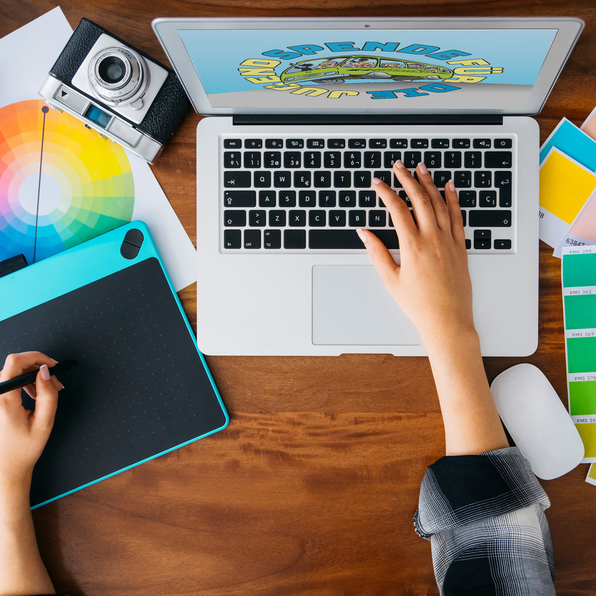 Omnibus Magnet rund mit Spruch: Spende für die Jugend. Danke