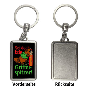 Biber Schlüsselanhänger mit Spruch: Sei doch kein Griffelspitzer!