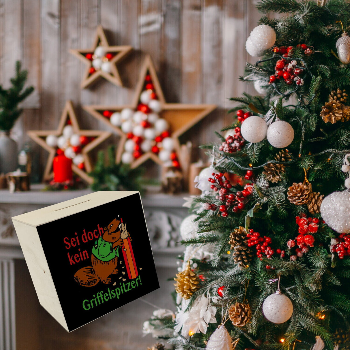 Biber Spardose mit Spruch: Sei doch kein Griffelspitzer!