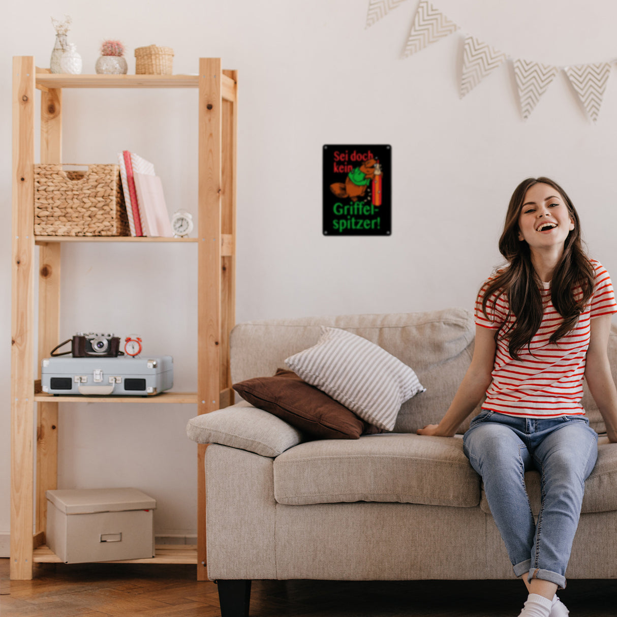 Biber Metallschild in 15x20 cm mit Spruch: Sei doch kein Griffelspitzer!