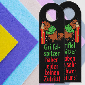 Biber Türhänger mit Spruch: Griffelspitzer haben keinen Zutritt!