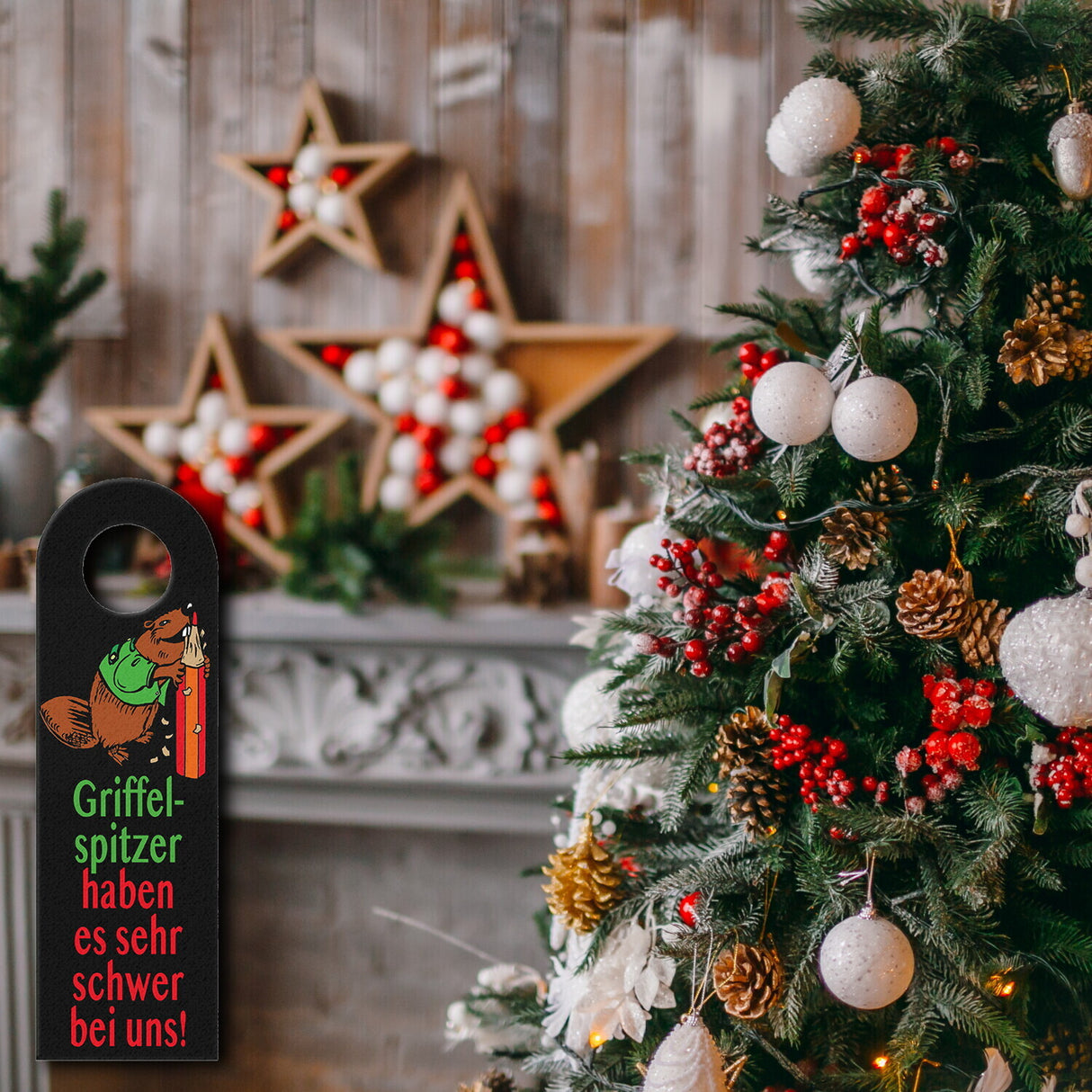 Biber Türhänger mit Spruch: Griffelspitzer haben keinen Zutritt!