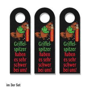 Biber Türhänger mit Spruch: Griffelspitzer haben keinen Zutritt!