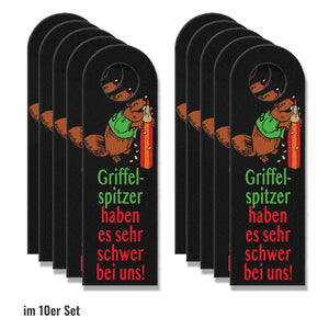 Biber Türhänger mit Spruch: Griffelspitzer haben keinen Zutritt!