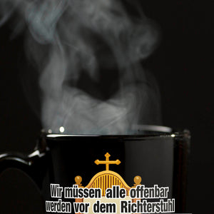 2 Korinther 5,10 Tasse in Schwarz mit Spruch