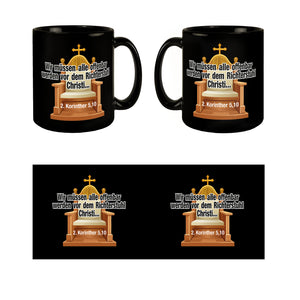 2 Korinther 5,10 Tasse in Schwarz mit Spruch
